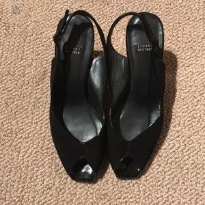 Stuart Weitzman black peep toe shoes